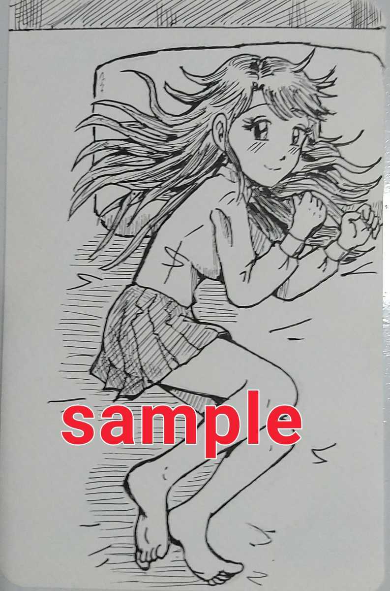 Chica de ilustración dibujada a mano en la cama, historietas, productos de anime, ilustración dibujada a mano