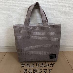 トートバッグ ハンドメイド ミニトートバック ドット柄 サブバッグ ベージュ