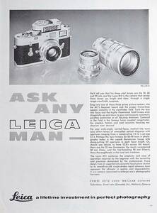 稀少・カメラ広告！1960年ライカ カメラ レンズ広告/Leica M2/G 