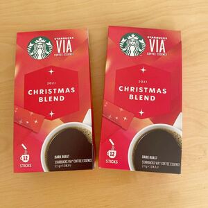 ☆スターバックス ヴィア VIA クリスマス ブレンド 12本入り スタバ コーヒー セット スティック インスタントコーヒー 2個セット