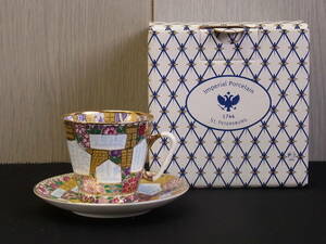 t670 蔵出 ロシア磁器 imperial porcelain カップ/ソーサー デミタスカップ 紙箱付 花模様 サンクトペテルブルク 陶磁器 茶器 ロシア製