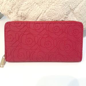 長財布 ラウンドファスナー長財布 メンズ財布 レディース 財布 誕生日 プレゼント SALE 可愛い カメリア レッド