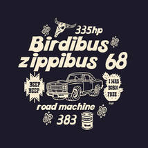 ■BIRDIBUS Tシャツ■ XLサイズ（ネイビーxナチュラル）アメ車　アメリカ　ロードランナ－　モパ－ MOPAR ROADRUNNER PLYMOUSE_画像3