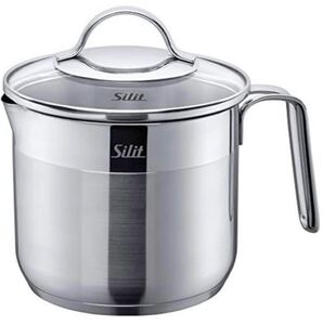 シリット ステンレス 14cm ミルクポット ガラス蓋つき silit