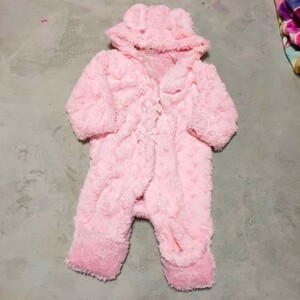 カバーオール ロンパース ジャンパー 着ぐるみ ベビー服 マザウェイズ 70 モコモコ 女の子