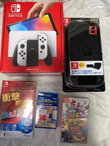 Nintendo Switch 有機ELモデル ホワイト スーパーマリオ3dワールド+フューリーワールド 付属品セット