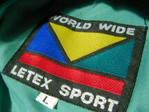 sue1508 新品 WORLD WIDE LATEX SPORT 中綿ジャケット グリーン ■ 脱着ライナー ■ 2WAY ビッグシルエット ロゴ刺繍 無地×柄 Lサイズ_画像9