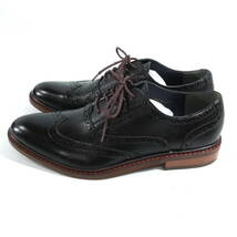 【高級品】BG レザー ウィングチップ ブーツ ローカット 25.5cm ブラック 黒 ローファー ビジネス ドレス シューズ 革靴 32-85ZJ50_画像4