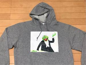 新品 カーミット Kermit the frog パーカー グレー XLサイズ マペット セサミストリート 男女兼用 /　sup シュプ