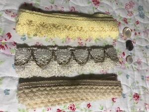 アンティークレース&ボタンセットハンドメイドアクセサリー フランス アンティークレース