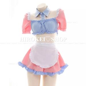 セクシーコスプレ ピンク エプロン ミニスカート メイド