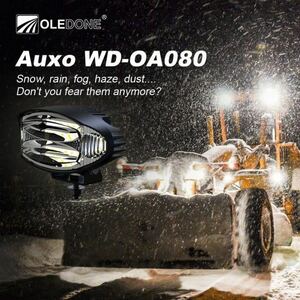 OLEDONE ALL-Weather LED Work Light WD-A080 全天候型LED作業灯 3色切り替えタイプ ホワイト オレンジ2個セット 除雪車 作業車 トラクター