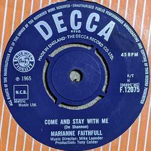 Marianne Faithfull-Come And Stay With Me★英Orig.7&#34;/マト1/The Rolling Stones