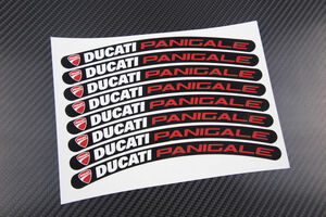 Ducati Panigale ドゥカティ ホイル ホイール ステッカー デカール シール 8枚セット レッド