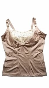 a8580# with translation non wire under shide . prevention make bla top camisole large size 5L Brown 