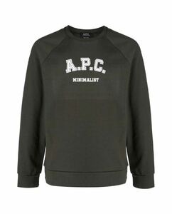 A.P.C. スウェット M 新品　カーキ　APC ロゴ　アーペーセー　ラグラン　