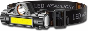 【無段階調光版】ヘッドライト 充電式 LEDヘッドライト USB 小型軽量