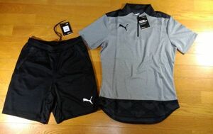 Puma プーマ KAMO TEAMFINAL21 カジュアル トップ+パンツ SIZE:M 黒 グレー 送料510円～ 上下セット