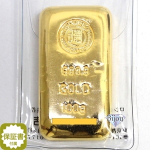 純金 インゴット 24金 徳力 100g 流通品 K24 ゴールド バー 保証書付 送料無料