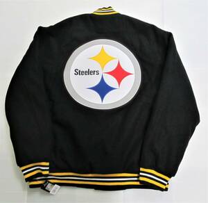 BE58)JH Design Pittsburgh Steelers ウールリバーシブル ジャケット/NFL/ピッツバーグ・スティーラーズ/L/USサイズ