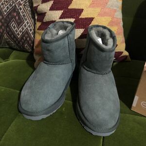  new goods emu EMU Emu real mouton gray Short bootie -7(24) sheep leather length 16 stylish adult clothes Lynn flannel nachu lilac 