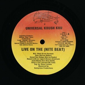 試聴 Universal Krush Kru - Live On The (Nite Beat) [12inch] 4 Sight Records US 1985 Electro