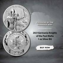 2021年1オンス銀貨5ユーロ　KNIGHTS OF THE PAST　超希少！発行数15000枚_画像1