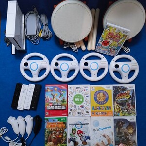 任天堂Wii 4人 ハンドル 本体マリオカート 太鼓の達人 マリオセット タタコン2個