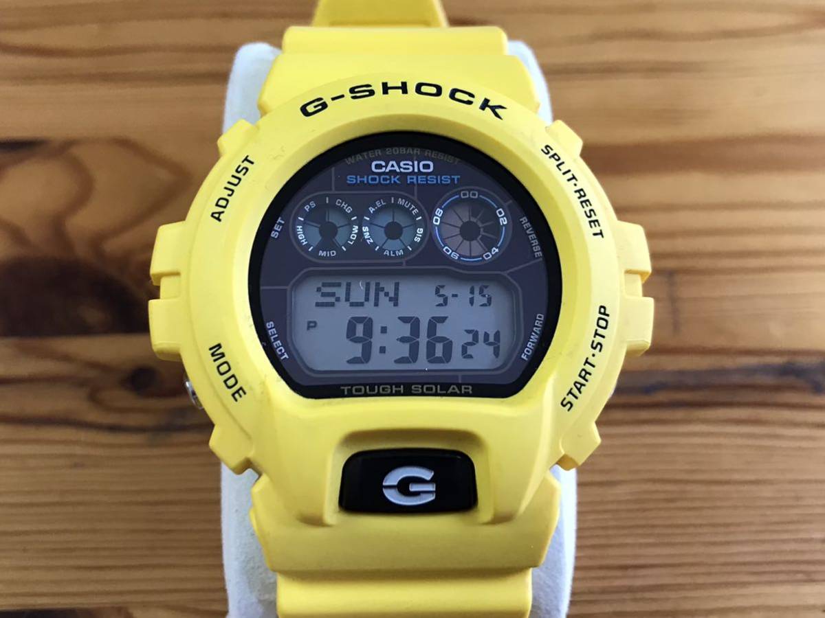 美品 G-SHOCK GW-6900A 三つ目 電波ソーラー イエロー-