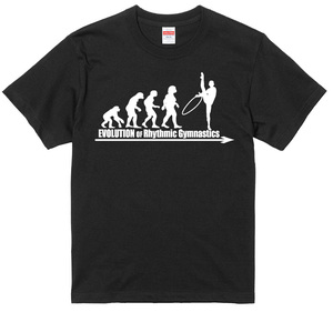 進化 evolution Tシャツ 黒 新体操 スポーツ 体操 フープ 手具輪 選べるサイズ S/M/L/XLより エボリューション