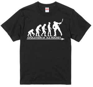 進化 evolution Tシャツ 黒 アイスホッケー ホッケー スケートリンク NHL スポーツ 競技 選べるサイズ S/M/L/XLより エボリューション