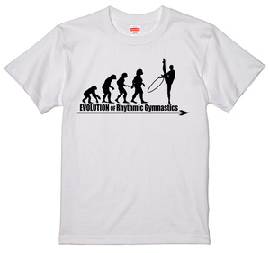 進化 evolution Tシャツ 白 新体操 スポーツ 体操 フープ 手具輪 選べるサイズ S/M/L/XLより エボリューション