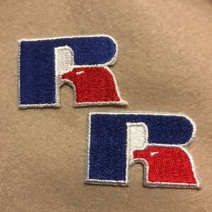 ワッペン 2枚セット ラッセルアスレチック アイロンワッペン RUSSEL ATHLETICトリコロール 刺繍ワッペン