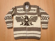 カナダ製 NATIVE INDIAN KNIT★肉厚 カウチン セーター Lくらい★古着 サンダーバード ファイヤーバード イーグル★h_画像1