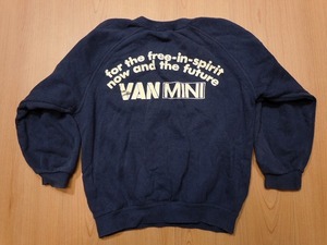 VAN MINI アーチロゴ★古着 トレーナー 10★スウェット 紺色 ネイビー ヴァンジャケット★d