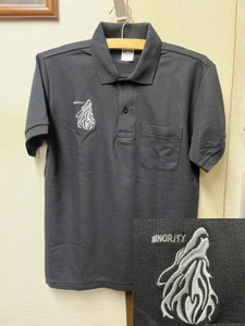  embroidery * silver . polo-shirt - HOWLING WOLF / man and woman use / Wolf /./..../ oo kami/ other size (S~XL) also equipped / 3L is separate exhibiting 