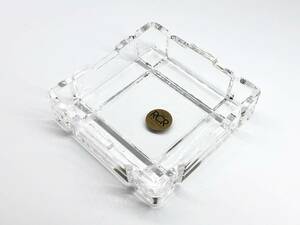 【クリスタルガラス灰皿】　イタリア　RCR社製　未使用品　共シール　　L0722F