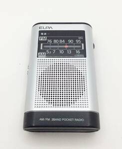 ELPA エルパ ポケットラジオ AM/FM 乾電池式 ER-P66F オーディオ 中古品
