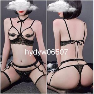 新品レディース女性妖艶綺麗美胸&美尻花柄艶ラメセクシーベビードールランジェリー下着コスプレオープンビキニガーターベルトストッキング