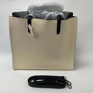 【開封済新品】レディス/ハンドバッグ/オフホワイト・ブラック/La171_BR001