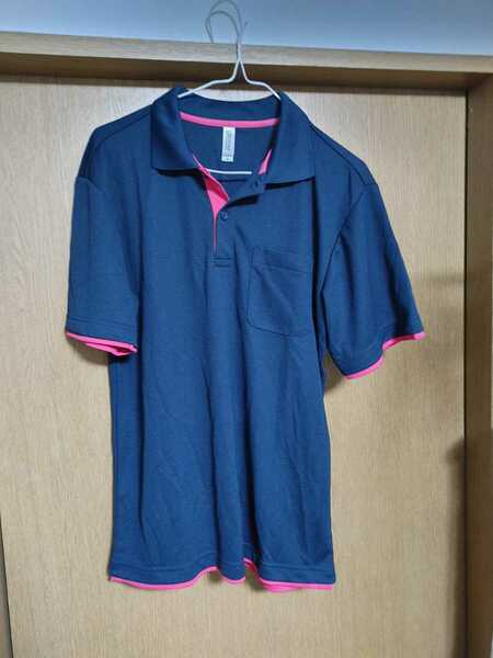 アクティブウェアglimmer ポロシャツ　紺＋ピンク　サイズM　半袖シャツ　USED!