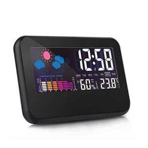 送料無料 デジタル温湿度計 LCD画面 温度計 湿度計 時計 カレンダー 目覚し時計 多機能 日本語説明書付き 乾電池付き E30 .