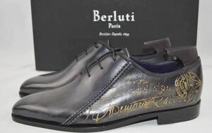 新品 BERLUTI デムジュールスカーズ 7 ゴールデンパティーヌ ネイビーグレー シューツリー付属 ビジネス ベルルッティ 革靴