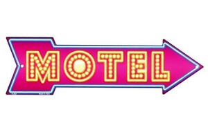 モーテル MOTEL アローカット 矢印型 アメリカンブリキ看板 アメリカ 雑貨 アメリカン雑貨