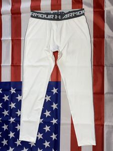  new goods unused goods made in USA UNDER ARMOUR COMPRESSION heat gear leggings white xlarge