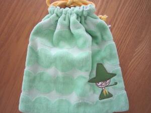 [ postage 140 jpy ] new goods Moomin /snaf gold thick pie ru pouch / green 1