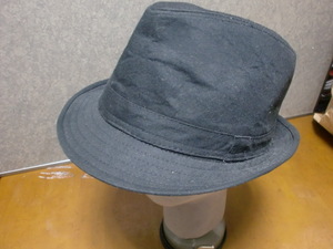 中折れ帽子　協同組合関西ファッション聯合黒色　５７．５センチ　使用保管品