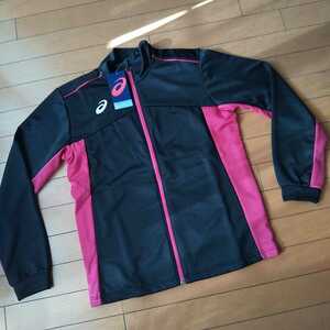 * new goods *. bargain lady's Asics training jacket black XL size 