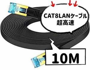 LANケーブル超高速 CAT8 40Gbps 2000MHz対応(10M) 断線防止