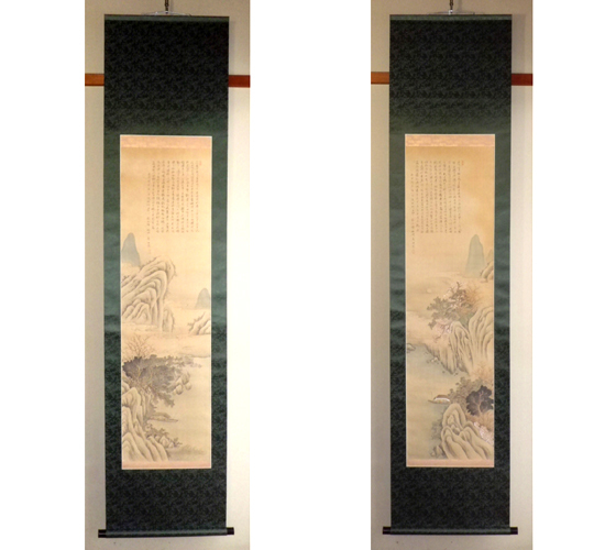 ● Hanging scroll, Japanese painting, double-width hanging scroll, famous painting: Shōnosuke Taketabe ●, painting, Japanese painting, landscape, Fugetsu